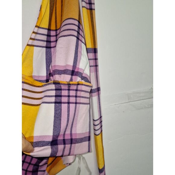 Paper + Tee Junior's  Halter Top Plus Sized Summer Boho Plaid Country NWT 2X - Picture 4 of 9